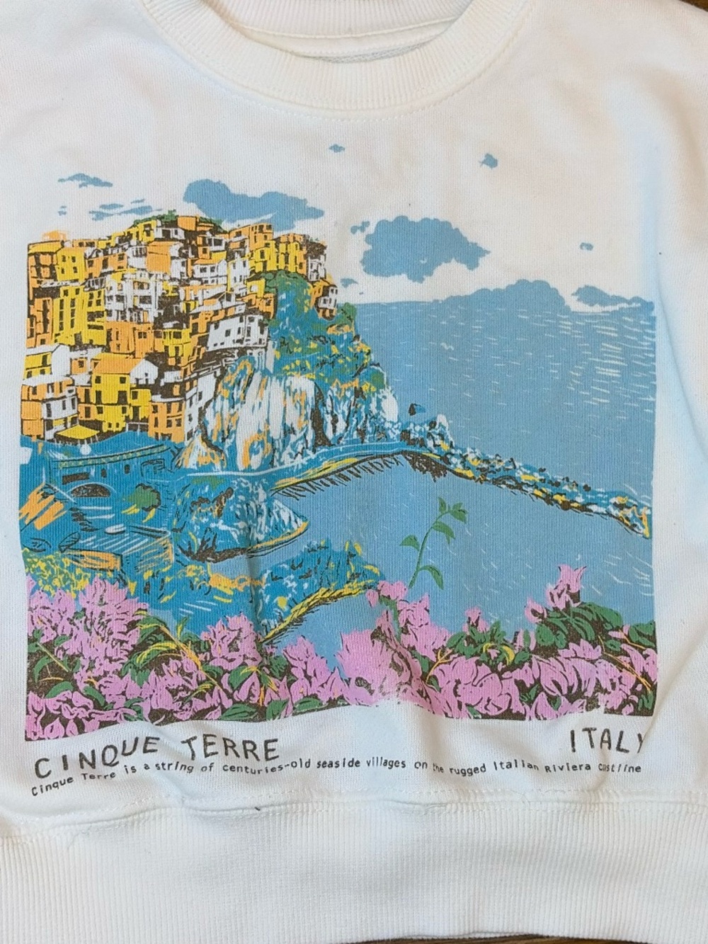 Grayson Mini Sweatshirt Kids Size 3T Cinque Terre Italy Graphic Crewneck